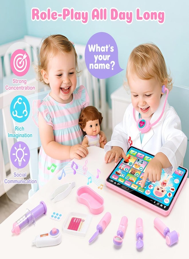 BainGesk Doctor Kit for Girls 1 Years Old, Doctor Tablet with Music & Sound, Pretend Play Doctor Set with Stethoscope, Doctor Dress Up Gifts for Kids Toddlers Ages 1, 2, 3 Years Old - Image 5